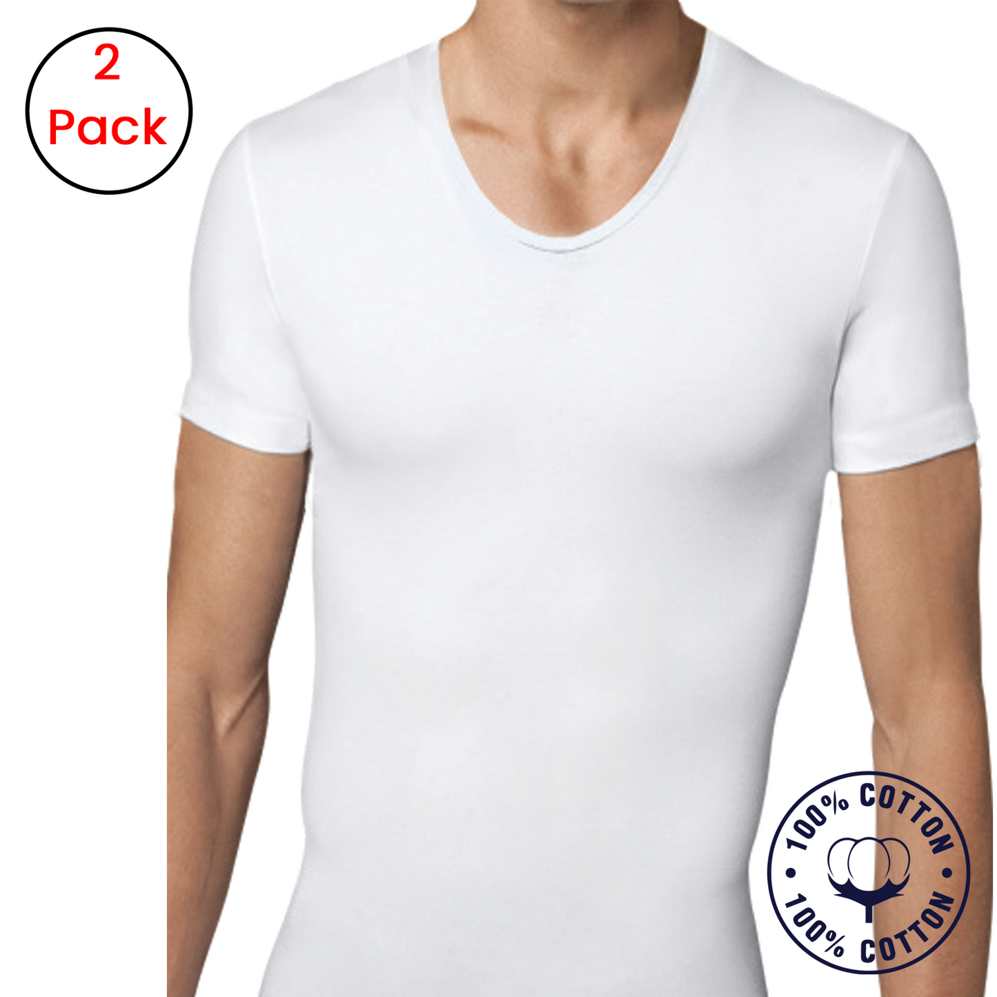 2 pack short sleeve undershirt Super Soft Cotton